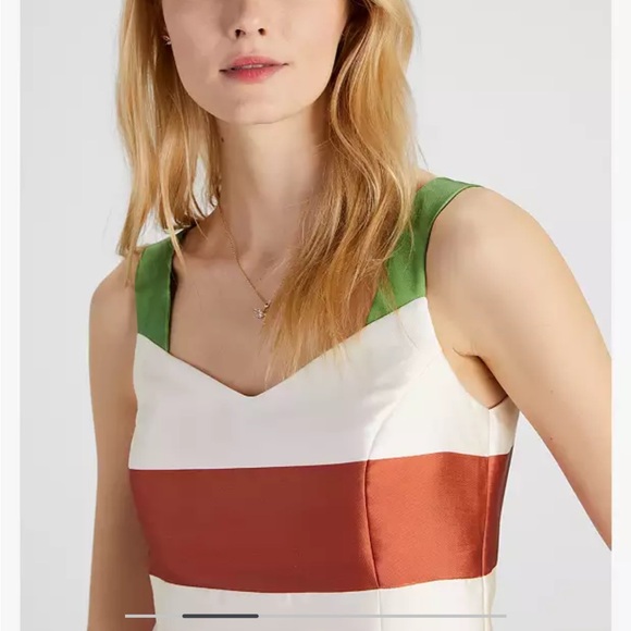 EUC Kate Spade Adventure Stripe Grace Multicolor Midi Dress - Picture 2 of 6